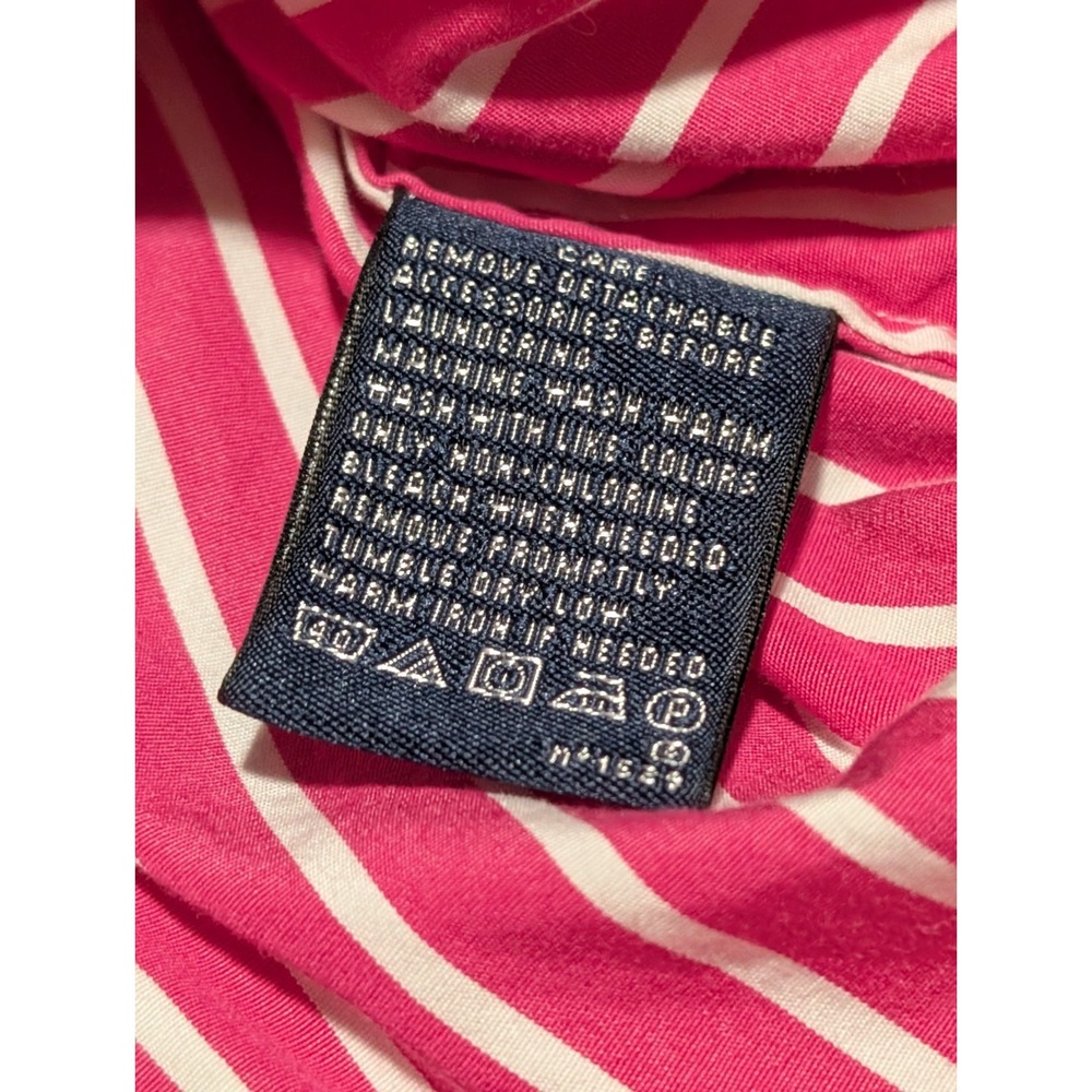 Ralph Lauren Polo Sport 10 Button Up Front Striped Shirt Pink Large Logo - Picture 6 of 7